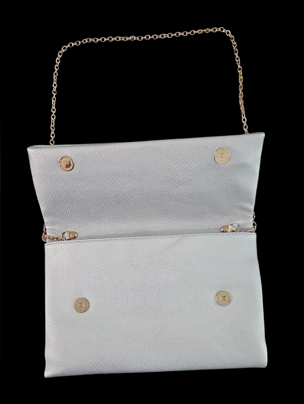 Urban Expressions Women's Fold-Over Chain Crossbody Bag — Silver - Picture 3 of 9